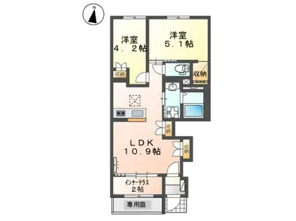 御殿場市御殿場アパート 令和8年2月完工予定(2LDK/1階)の間取り写真