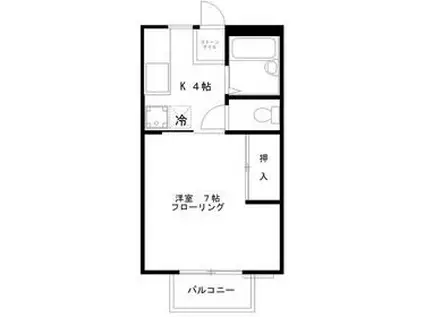 グランドハイツⅥ(1K/2階)の間取り写真