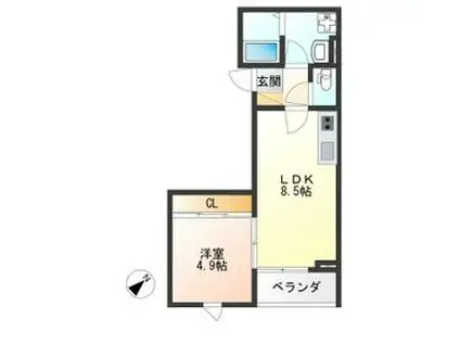 MARRIOTT(1LDK/3階)の間取り写真