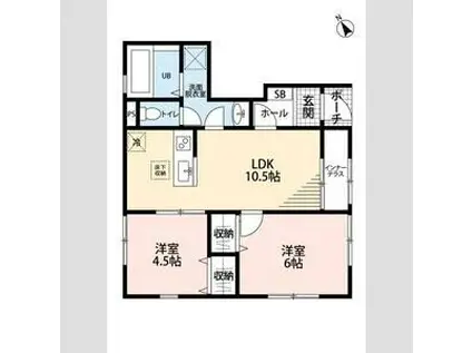 リーブルファイン東武動物公園駅(2LDK/1階)の間取り写真