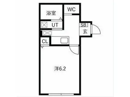 AMBITIO野田(1K/2階)の間取り写真