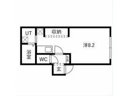 AMBITIO野田(ワンルーム/1階)の間取り写真