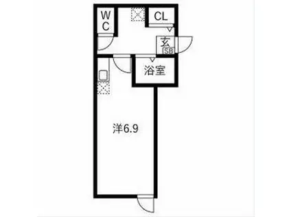 AMBITIO野田(ワンルーム/3階)の間取り写真