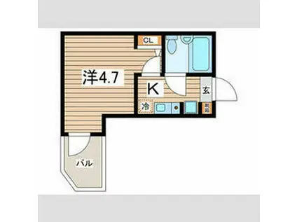 メルディア綱島(1K/2階)の間取り写真