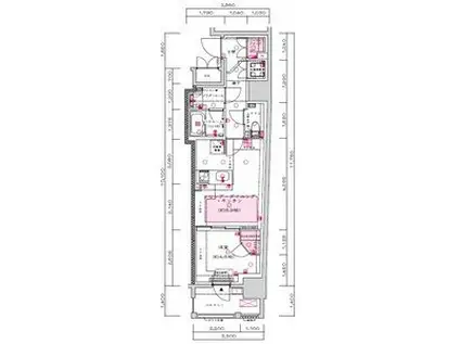 ラ・アトレレジデンス京都(1LDK/8階)の間取り写真