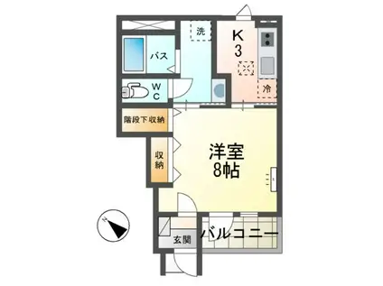 ひたちなか市田彦字雷土 アパート(1K/1階)の間取り写真