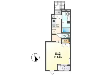 ソラティオ(1K/1階)の間取り写真