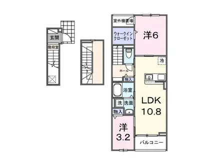 クレッシェンド石ケ瀬(2LDK/3階)の間取り写真