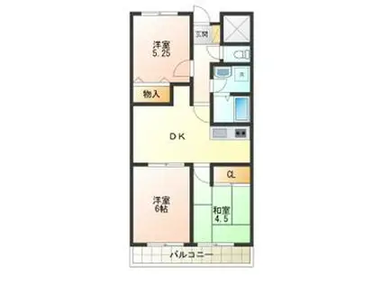 南晒屋コーポ(3DK/5階)の間取り写真