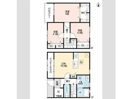 リーブルファイン羽生中央Ⅰ(3LDK/1階)の間取り写真