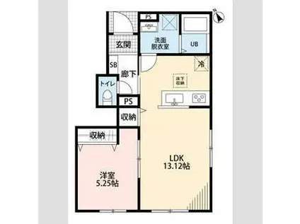 リーブルファイン久喜南(1LDK/1階)の間取り写真