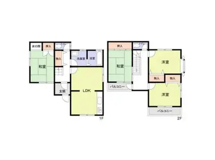 南海電鉄南海本線 忠岡駅 徒歩11分 2階建 築33年(4LDK)の間取り写真