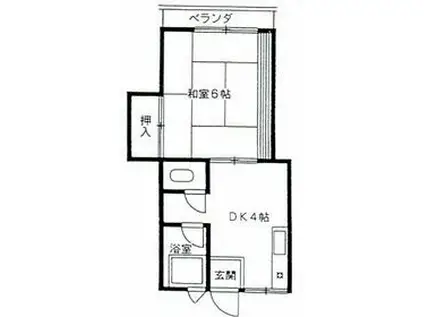 グリーンハイツ(1DK/1階)の間取り写真