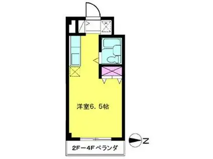 エステートピア3モリタ(1K/2階)の間取り写真