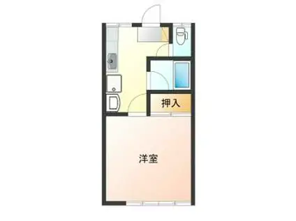 ヴェルメゾン富士見(1K/1階)の間取り写真