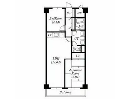 ウエルストンハイツ(2LDK/2階)の間取り写真