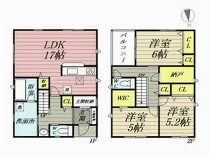 飯田線 船町駅 徒歩4分 2階建 築1年(3SLDK)の間取り写真
