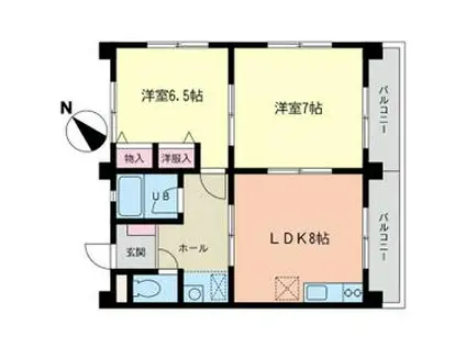 ラオラゴズ(2LDK/2階)の間取り写真