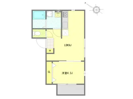 東久留米市東本町AP(1LDK/1階)の間取り写真