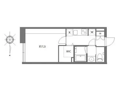 アバンテリム大森北(1K/2階)の間取り写真