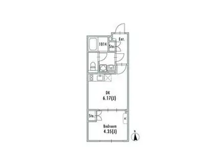 GRAN PASEO大森Ⅱ(1DK/3階)の間取り写真