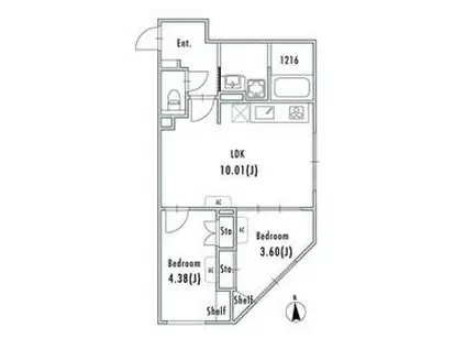 GRAN PASEO大森Ⅱ(2LDK/2階)の間取り写真