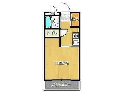 ハイツ林(1K/3階)の間取り写真