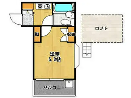 ジュネパレス習志野第13(1K/1階)の間取り写真