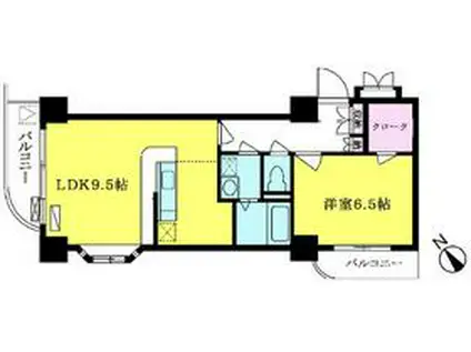 大須賀第二レジデンス(1SLDK/5階)の間取り写真