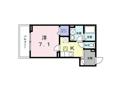 ヒカルサ京都大宮中林イースト(1K/1階)の間取り写真