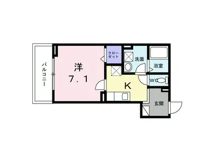 ヒカルサ京都大宮中林イースト(1K/2階)の間取り写真