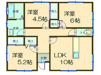 両毛線 国定駅 徒歩37分 1階建 築19年(3LDK)の間取り写真