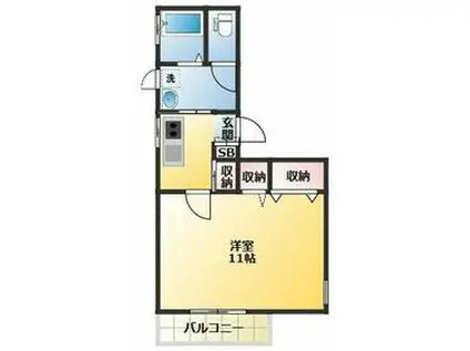 フラット・グラン・マ北新宿(1K/3階)の間取り写真