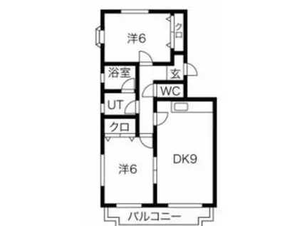 アベリアまの(2DK/1階)の間取り写真