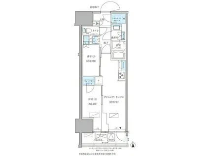 パークアクシス品川天王洲アイル(2DK/4階)の間取り写真