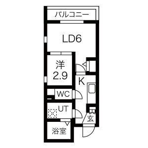 CIELUJE中村日赤中(1LDK/1階)の間取り写真