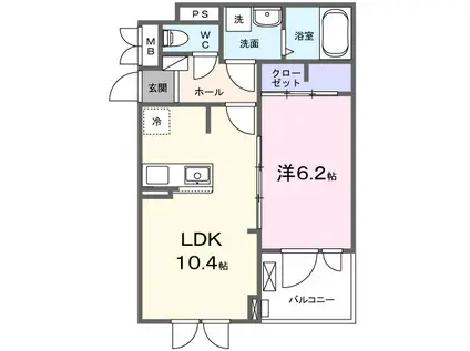 コニリオ フェリーチェ(1LDK/3階)の間取り写真
