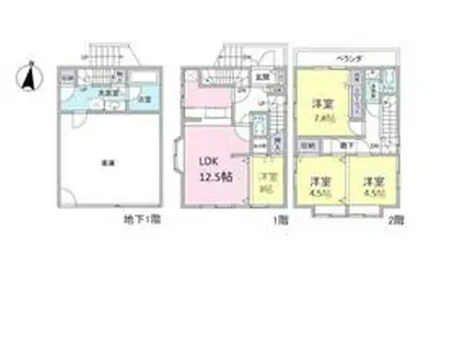 東京地下鉄有楽町線 千川駅 徒歩6分 2階建 築33年(4LDK)の間取り写真