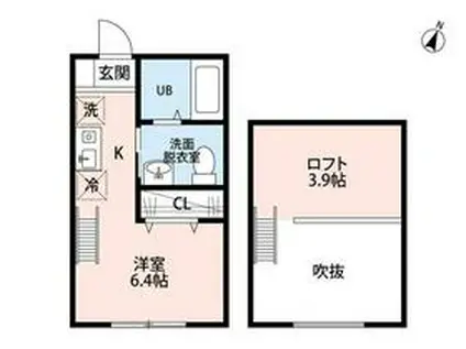 クレイス町田(ワンルーム/2階)の間取り写真