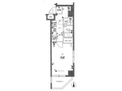 スカイコート芦花公園(1K/5階)の間取り写真