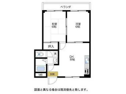 安室マンション(2DK/3階)の間取り写真