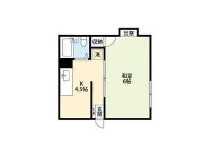 MSハイム(1K/1階)の間取り写真