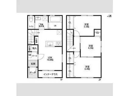 リーブルファイン黒野(3LDK/1階)の間取り写真