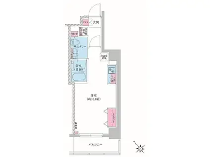 レジディア荻窪Ⅲ(ワンルーム/3階)の間取り写真