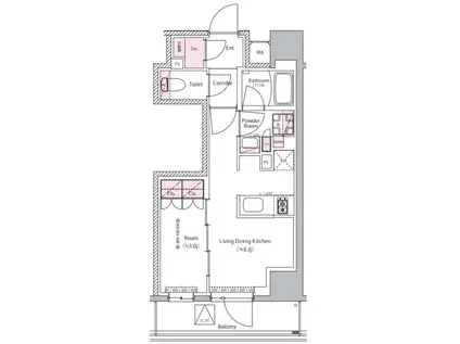 SYFORME NEXT MUKOJIMA(1LDK/3階)の間取り写真