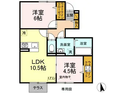 ELPIS/PRESTIGEA PRESTIGEAプレステージ(2LDK/1階)の間取り写真