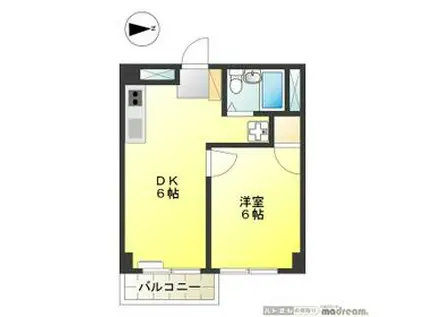 京王電鉄京王線 分倍河原駅 徒歩8分 3階建 築38年(1DK/1階)の間取り写真