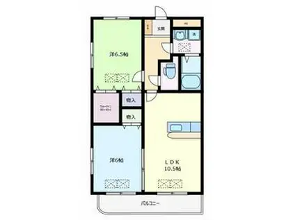 ルネスグランドールⅠ(2LDK/3階)の間取り写真