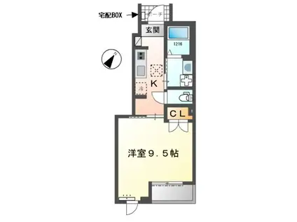 アーリー スプリング(1K/1階)の間取り写真