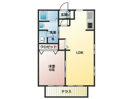 ルミエール山本(1LDK/1階)の間取り写真